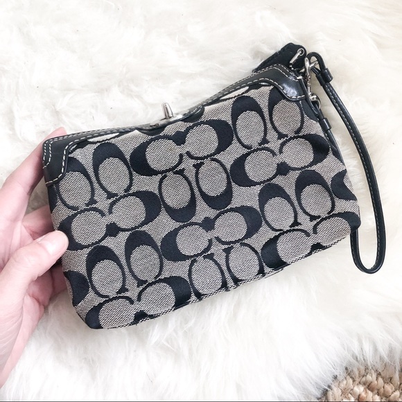 COACH Signature canvas wristlet - Picture 1 of 9